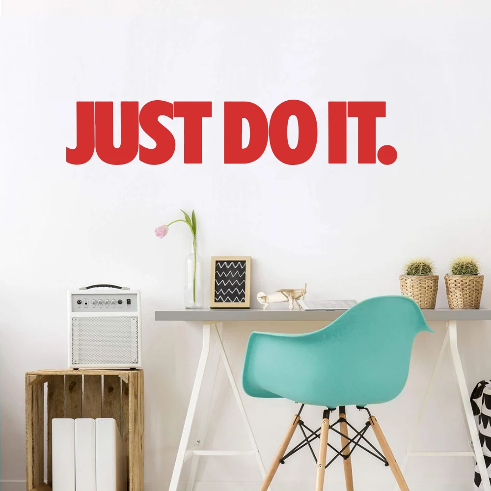 Large Just Do It Quote Wall Sticker Gym Fitness Classroom Inspirational Motviational Quote Wall Decal Kids Room Library Vinyl