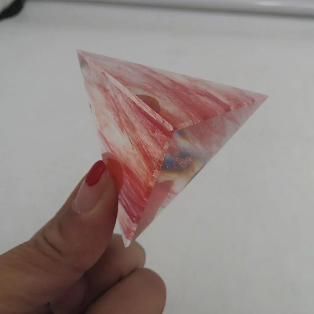 Новинка 2019! Tetrahedron Пирамида 4 лица 6 краев см кристальная Пирамида/Красный Синий