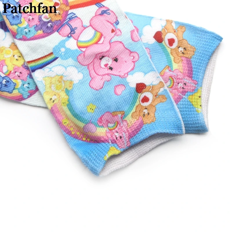 Patchfan Care bears, новинка, женские Носки с рисунком аниме, короткие носки, Kawaii, вечерние, для косплея, подарки, украшения, A2169