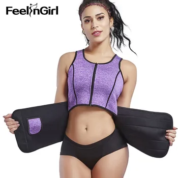 

FeelinGirl Shapers Neoprene Sauna Vest Workout Sweat Body Shaper Slim Plus Size Tummy Control Shaperwear-E