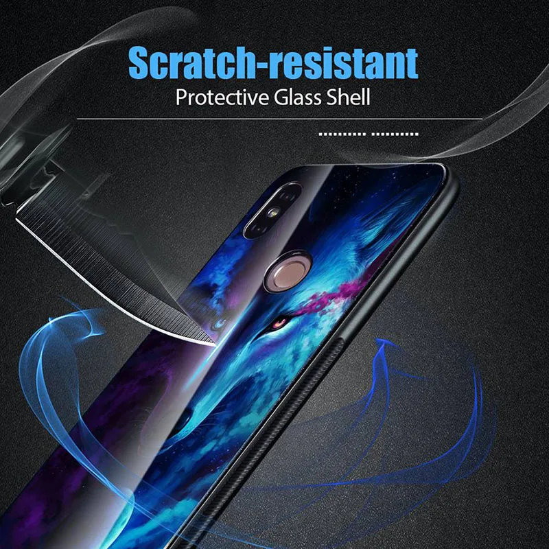 Hisomone 9H Tempered Glass Phone Case For Xiaomi Redmi 5 Plus Note 5 4X Animal Silicone Back Cover Case For Xiaomi Mi A1 8 5X