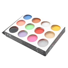 12 шт. ногтей акрил Косметическая пудра 12 Цветов блестящие муки набор для ногтей 3D 3D украшения Полимерная маникюр Советы украшения строителей Косметическая пудра