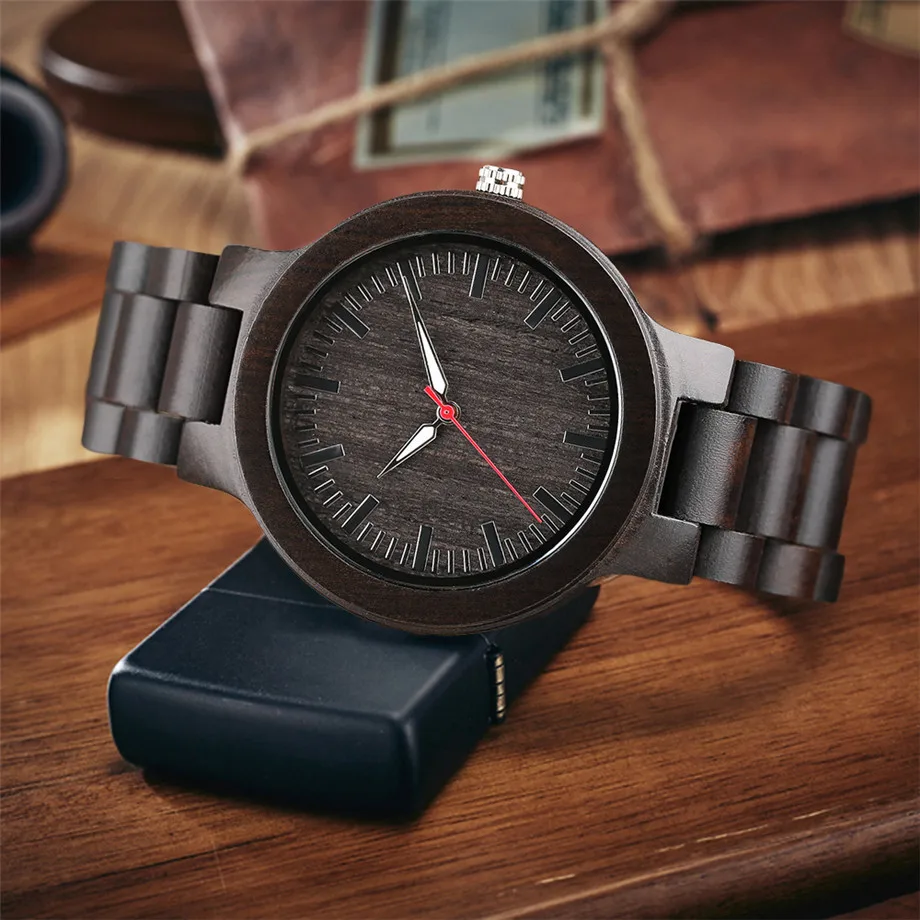 modern wood watch quartz