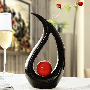 

Modern creative black flower vase best wedding gifts birthday gift desktop decoration garden ornament porcelain statue