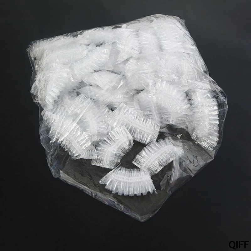 100Pcs Thickened Disposable Plastic Waterproof Ear Protector Cover Cap Salon Hairdressing Dye Shield Earmuffs Shower Tool