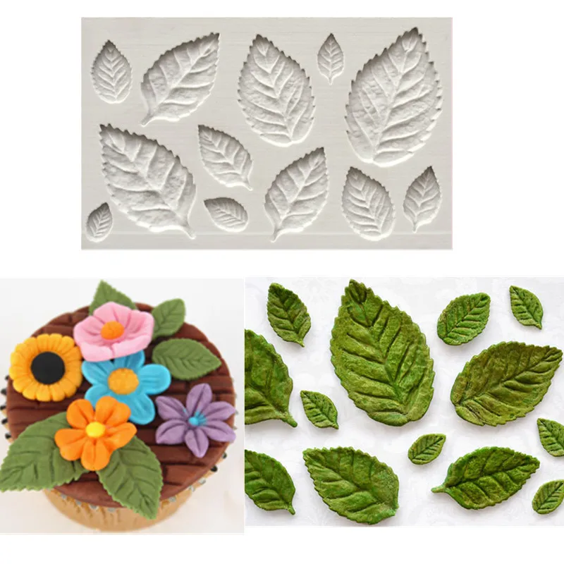 

Rose Leaf Leaves Fondant Cake Silicone Molds Flower Cupcake Decorating Mould Baking Tools Chocolate Cozinha Confeitaria