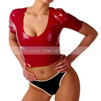 

Latex Female Rubber T-back Women Shorts Panties Handmade Plus Custom Made Briefs S-LPW022
