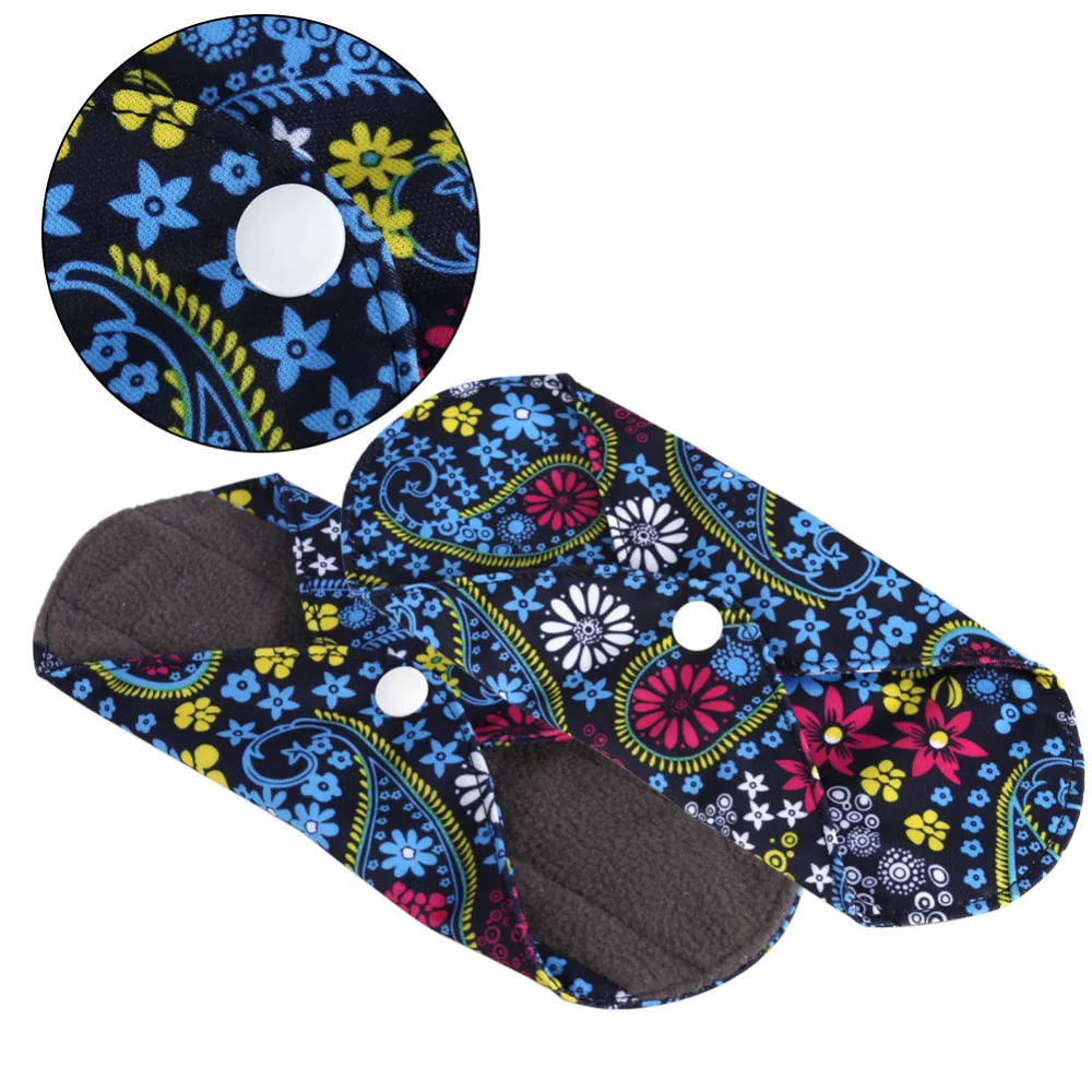 7PCS Washable Sanitary Towel cloth menstrual pads reusable sanitary pad absorbent reusable charcoal cloth bamboo menstrual pads