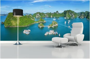 

3d room wallpaper custom photo non-woven mural Ocean island yacht decoration painting 3d wall mural wallpaper for walls 3d