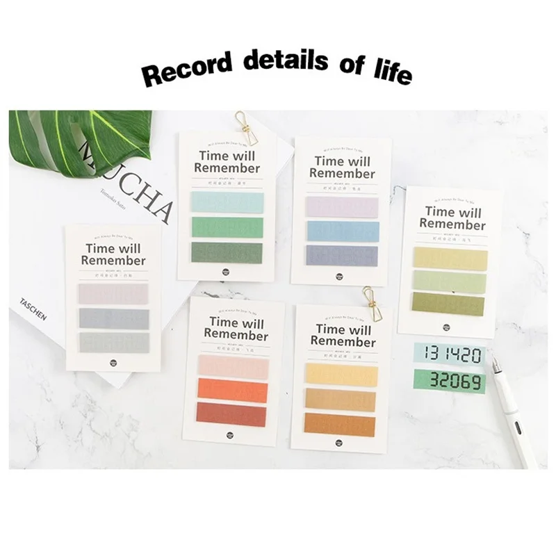 

6 pcs Time date sticky notes Schedule data Memo label tag schedule marker scrapbooking Stationery Office School supplies FM546