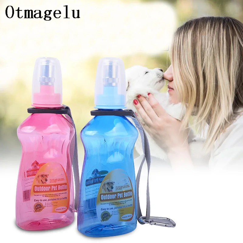 Pet Dog Water Bottle 250ml Plastic Portable Dog Water Bowl Pet Outdoor Travel Drinking Water Feeder Cute Storage Water Container5