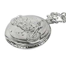 Vintage Antique Carving Motorcycle Steampunk Quartz Pocket Watch Retro Bronze Women Men Necklace Pendant Clock Toy antique roman numbers steampunk skeleton quartz pocket watch men luxury necklace pocket