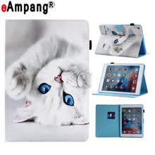 Чехол для iPad 6th поколения 5th Air 1/Air 2/Pro 9,7 10,5 11 Mini 1 2 3 4 7,9 чехол Funda с мультяшным котом Смарт кожаный чехол