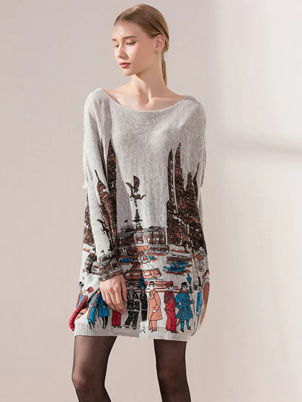 long grey jumper dress