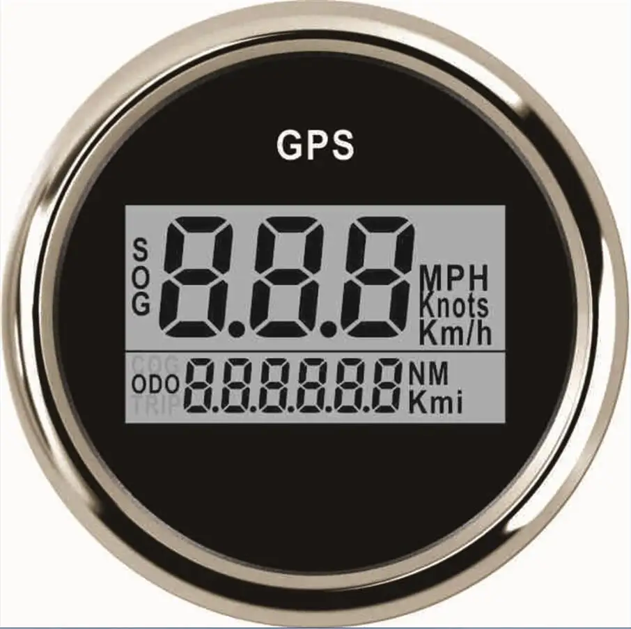 Упаковка 1 52 мм цифровой gps датчики спидометра 0-999 lcd скорость одометры SOG COG Trip Mileometer с красной подсветкой для авто корабля - Цвет: white