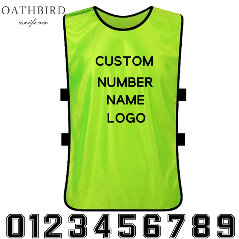 Индивидуальный логотип жилет для футбольной тренировки печать логотип или номер рукоделие принт текст