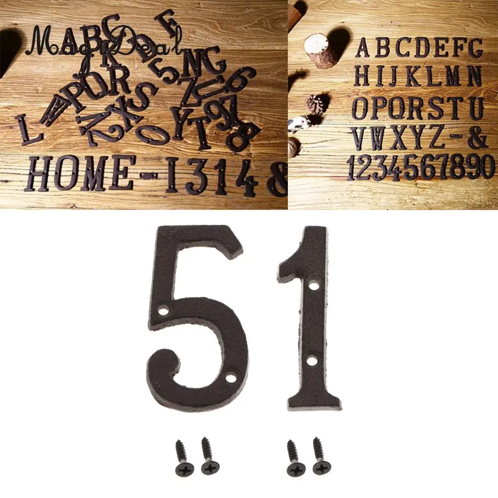 2pcs Rustic House Office Door Plaque Address Arabic Number Digit Plate Sign Plaque 1 5