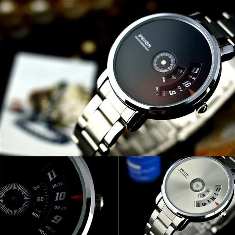 Men's watches quartz watch Fashion Creative Stainless Steel Men's Military Sport Analog Quartz Wrist Watch #2AP22 (2)