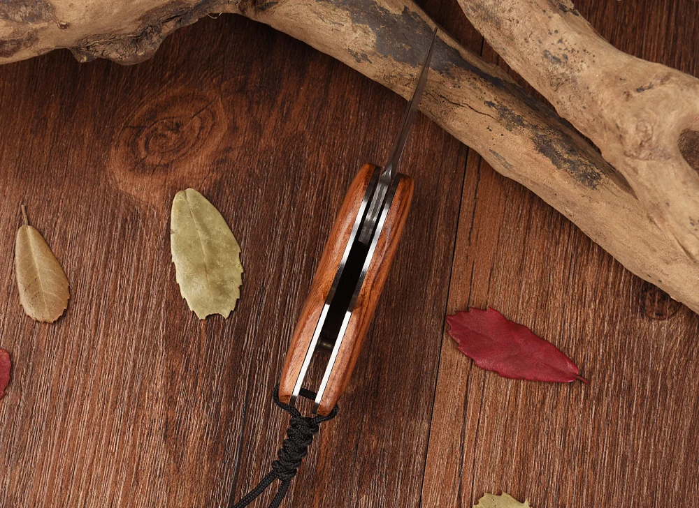 Настоящий дамасский карманный нож мини складные ножи karambit Открытый edc портативный инструмент VG10 core деревянная ручка hx Маленькая кожаная оболочка