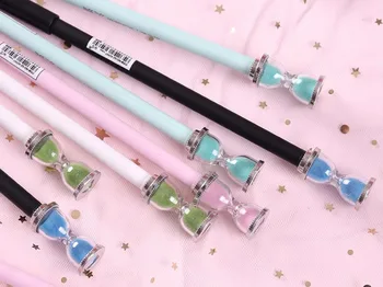 

new Creative Sand Clock Gel Pen Rollerball Pen School Office Supply Student Stationery Black Ink 0.5mm children promotion gift