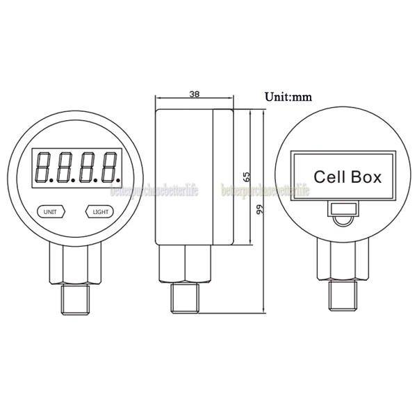 3v mostrador digital medidor de pressao oleo para gas agua duravel 02