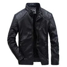Icpans Куртки из искусственной кожи мужские мотоциклетные куртки с воротником-стойкой зимние черные коричневые кожаные куртки мужские кожаные пальто верхняя одежда