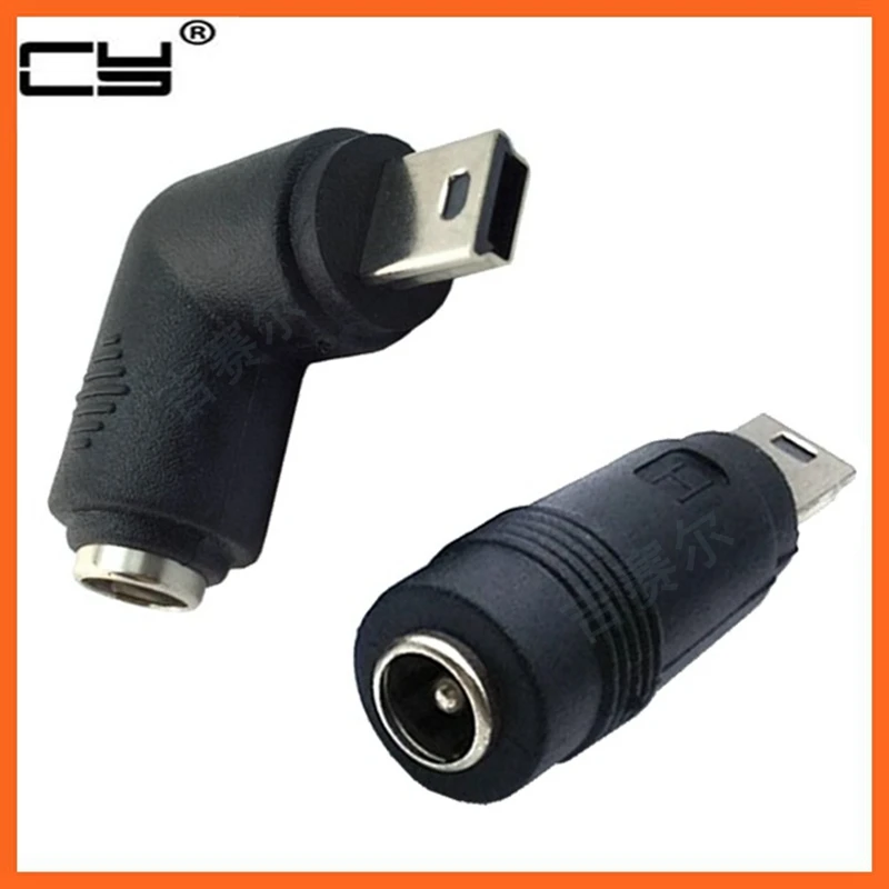 

DC Power Adapter DC5.5*2.1mm Female to mini USB Male Adapter 90 Degree Converter for Phone and tablet