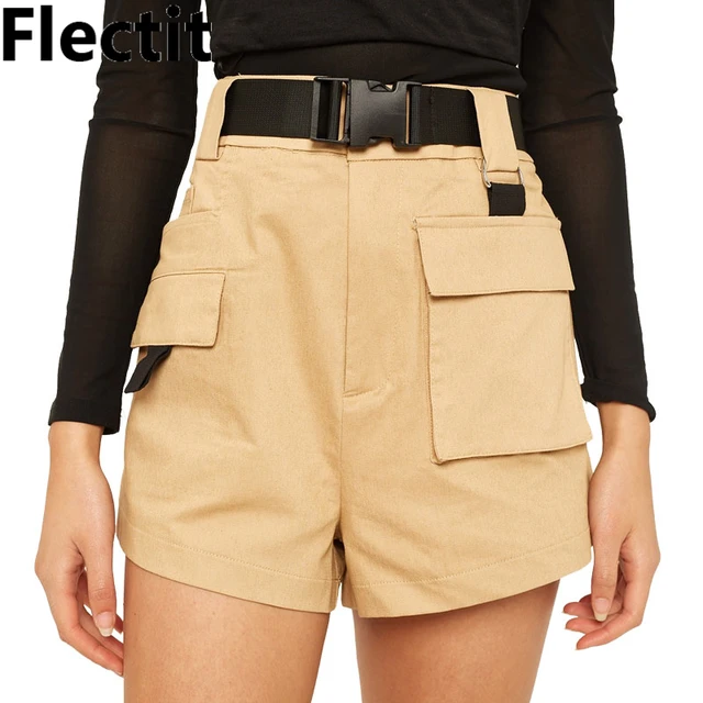 Tan Cargo Shorts For Women