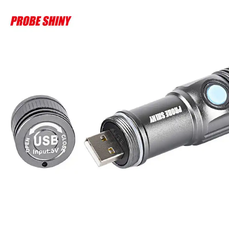 PROBE SHINY Adjustable LED Zoom 3000LM powerful led flashlight MINI USB Rechargeable Flashlight Torch Portable #3o8 (6)