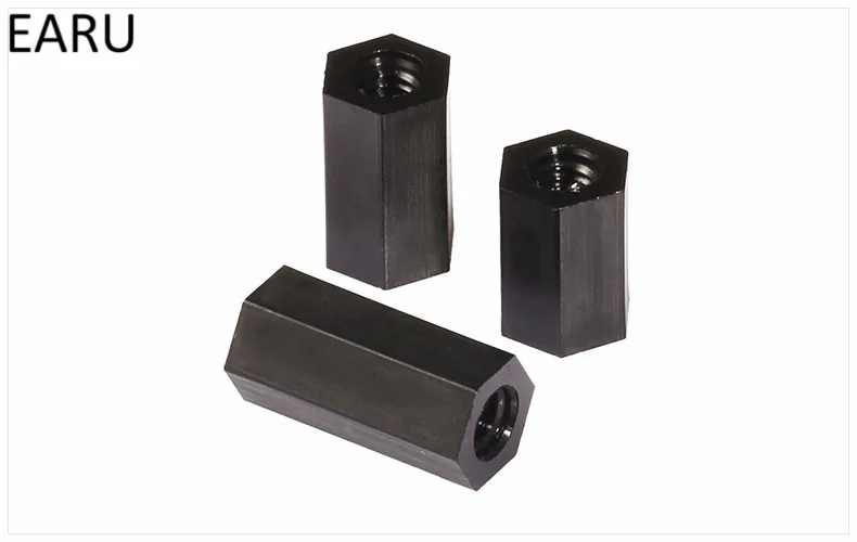 100PCS Black White Plastic 4.8degree  Nylon M4 M3 External HEX Column Standoff Spacer Phillips Screw