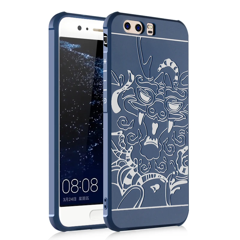 

CAPSSICUM Anti-knock Soft case for Huawei P10 P10 Plus Air Bag TPU Silicone Dragon Back Cover Shockproof Cameo Cases P10Plus
