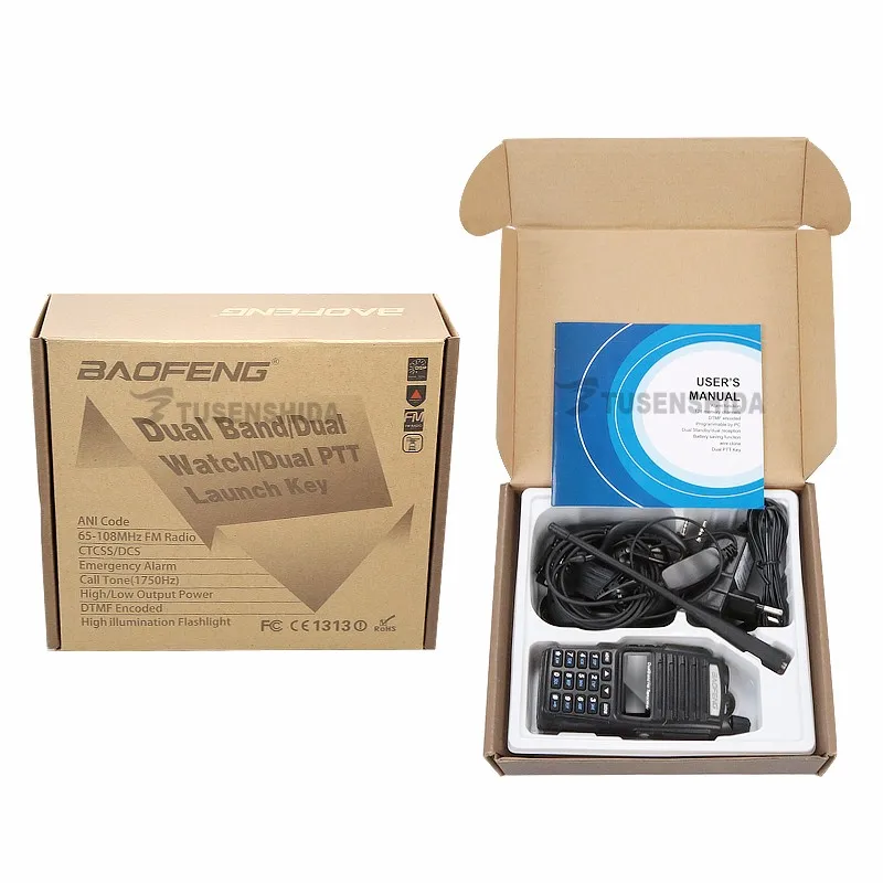 Бесплатная доставка 5 Вт Dual Band Baofeng UV-82 Walkie Talkie + скучно PTT гарнитура