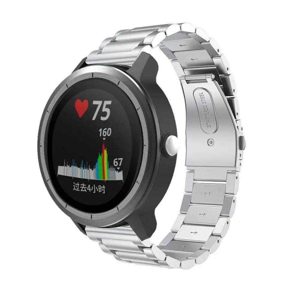 4в1 для Garmin vivoactive3 ремешок металлический из нержавеющей стали Смарт-часы браслет+ Vivoactive 3 стекло защитная пленка для экрана