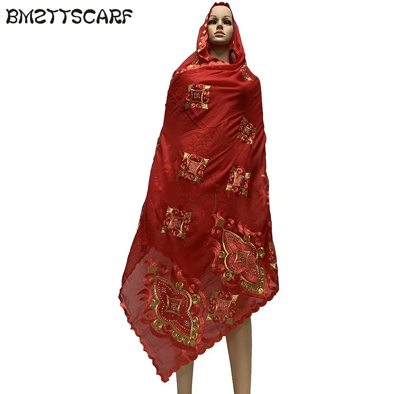 Хлопковый шарф Африканский шарф Мусульманский женский шарф мусульманский шарф больших размеров для шали BM730