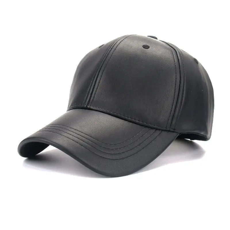 black leather dad hat