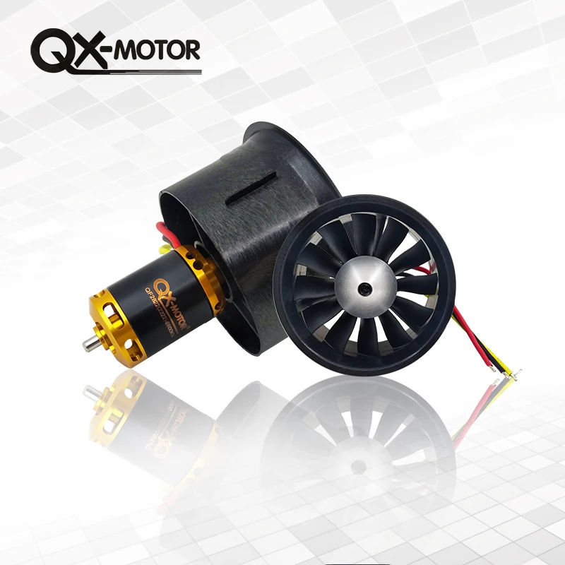 Canalizado para rc Motor com 12 Qx-motor Faça Você Mesmo Drone 64mm Edf Definir 2822 3800kv Brushless Lâminas Ventilador Avião Modelo Peças 3 Aviões de radiocontrole