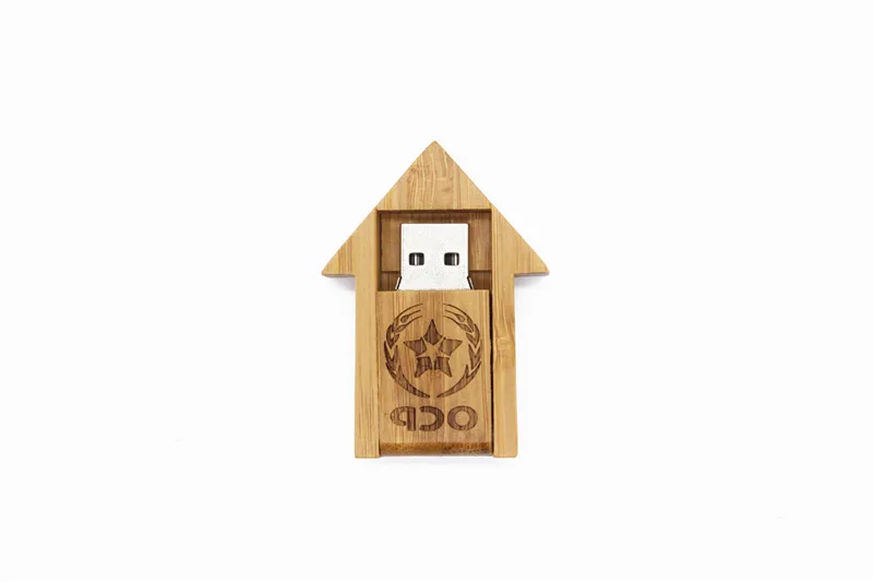 JASTER Лидер продаж Творческий бамбук 2 цвета маленький дом USB 2,0 4 ГБ/8 ГБ/16 ГБ/32 ГБ/64 ГБ USB флэш-накопитель 5 шт. лого