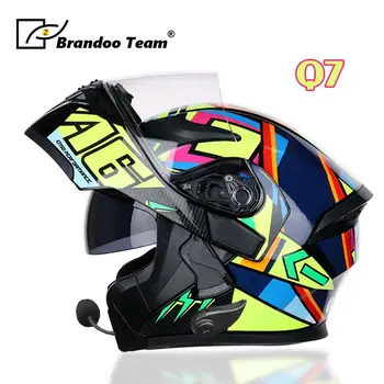 

Motorcycle Protective Helmets dot for waterproof bluetooth helmet headphone moto Washed Inner Flip Up MOTO BT helmet