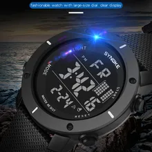 SYNOKE, мужские часы, многофункциональные, 50 м, водонепроницаемый, светодиодный, Двойное действие, спортивные часы, цифровые часы,, Relogio, спортивные мужские часы