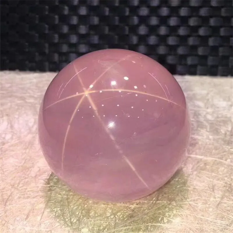 Natural star rose quartz sphere ball crystal specimen healing stones