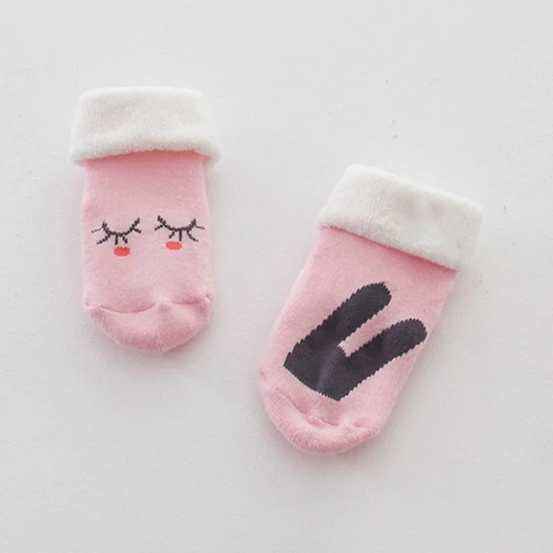 Детская одежда для девочек и мальчиков толстые махровые мультфильм Асимметричный теплые носки для малышей Носки для девочек