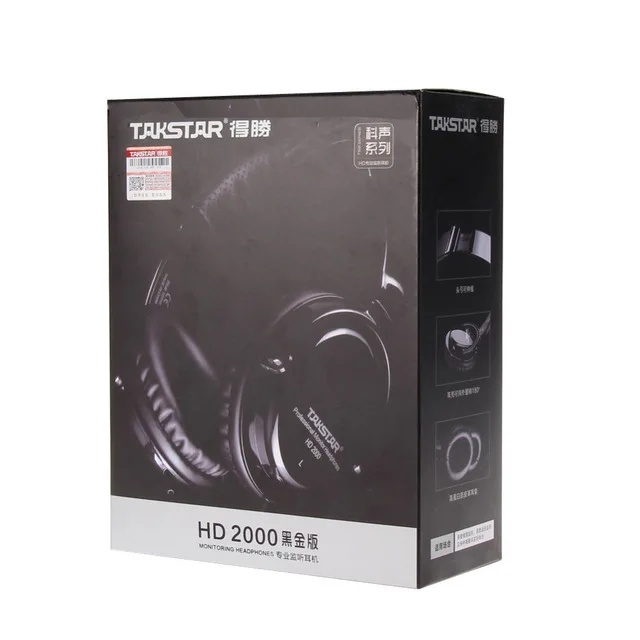 Наушники TAKSTAR HD2000 с музыкальным монитором, диджейские наушники,, Звукозаписывающие профессиональные мониторные наушники для ПК - Цвет: With packaging