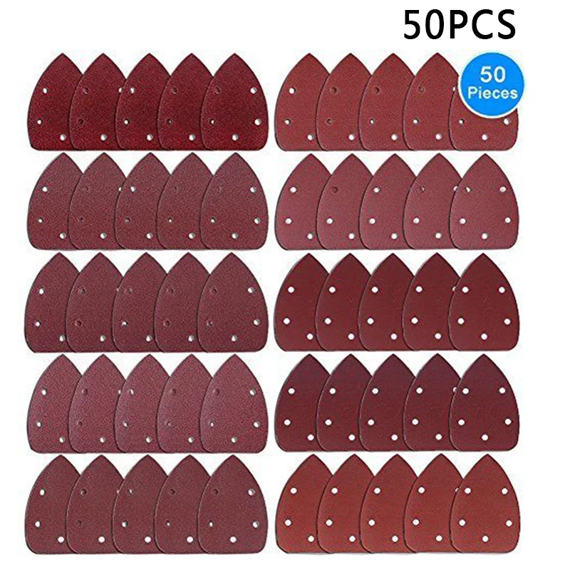 

50pcs 140 * 90mm Mouse Detail Sander Sandpaper Sanding Sheets Paper Hook and Loop U2 Sand Sheets Grit Home Tool