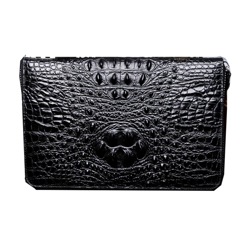 Портфель конверт мужской из спилковой кожи с узором под крокодила|male handbag|handbag