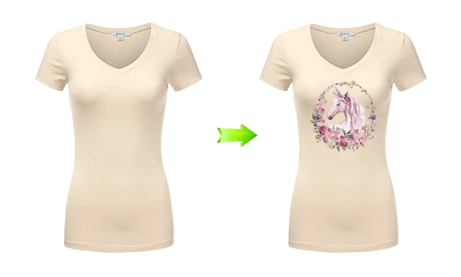 4-Boho Watercolor Floral Unicorn Iron On Patch Diy Accessory Washable Clothes Decoration Print On T-Shirt Parches Para La Ropa