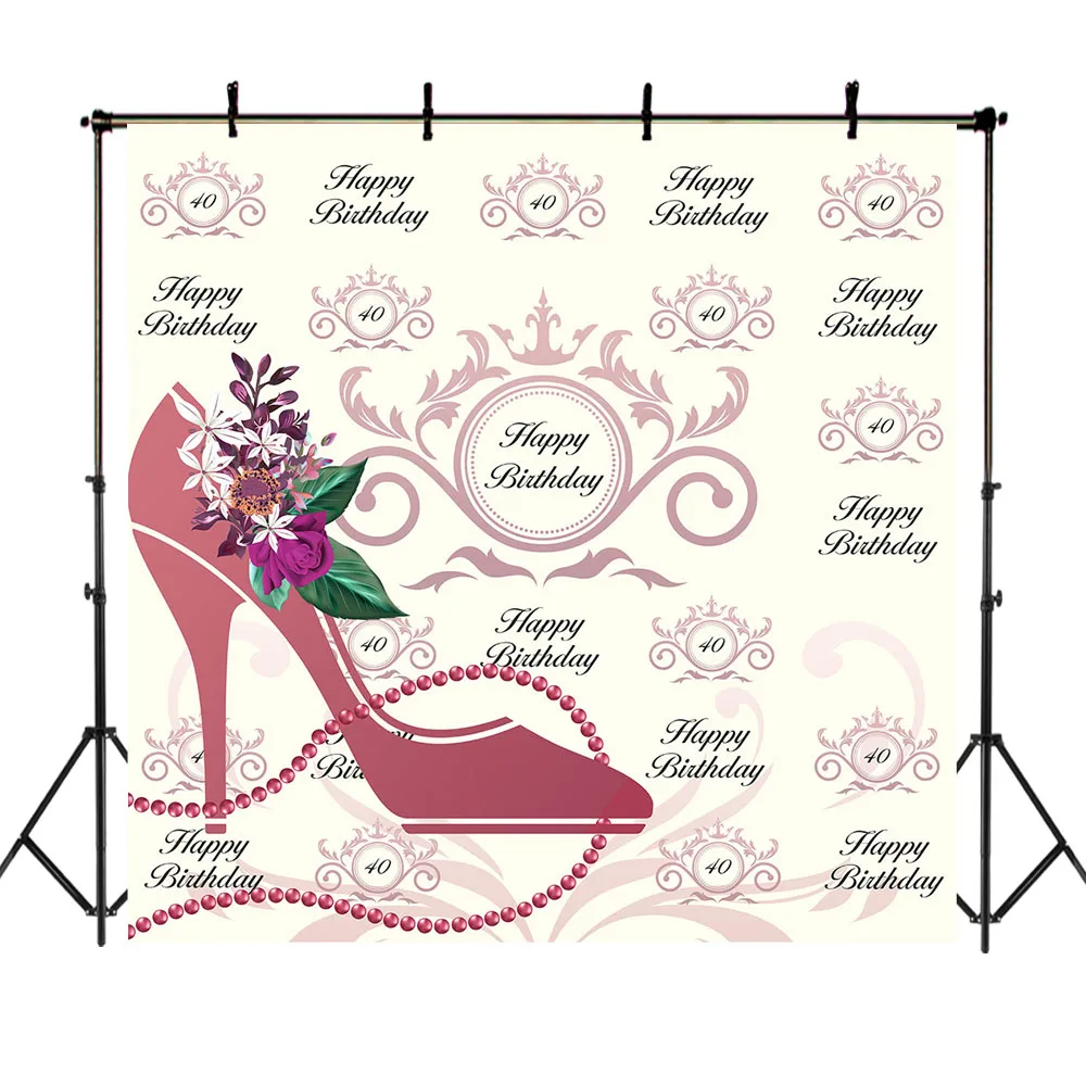 Neoback Happy 30th 40th 50th 60th Birthday Backdrop High Heels Elegant Lady Cream Photography Background Decoration Background Aliexpress