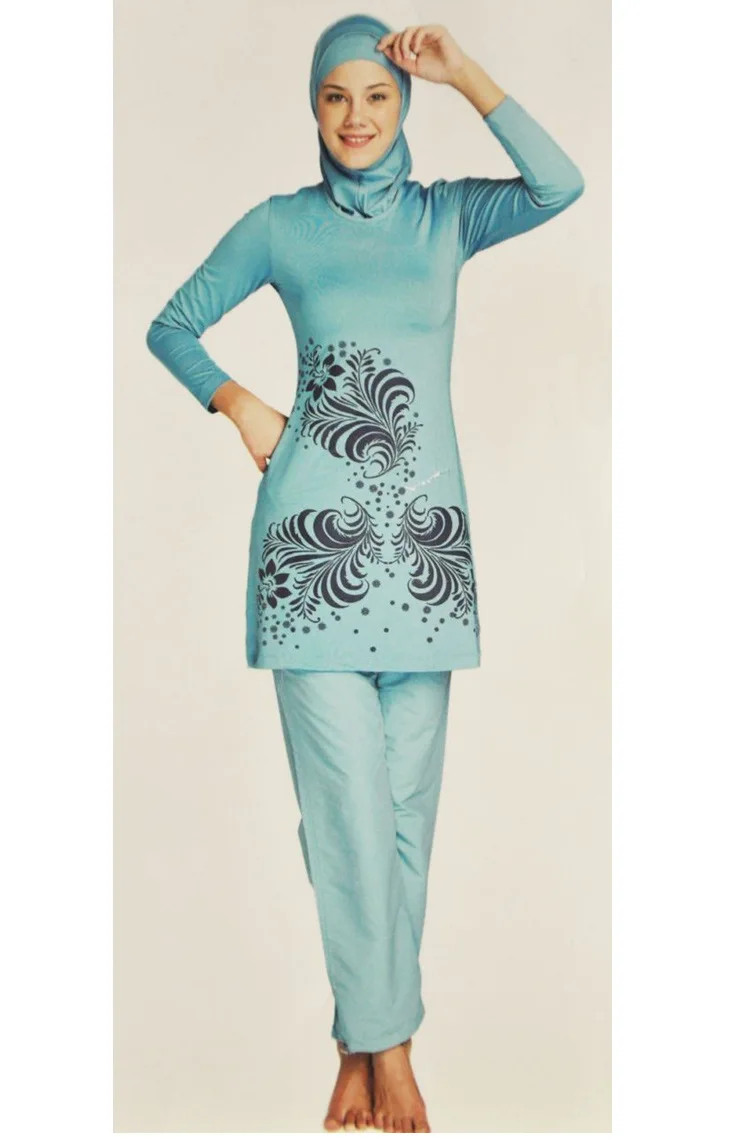 Мусульманский скромный костюм мусульманский с длинным рукавом для плавания женская одежда для плавания abaya распродажа чехол Буркини для женщин для плавания ming костюмы - Цвет: Многоцветный
