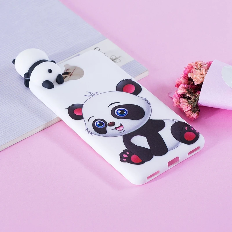 

sFor Coque Huawei Y5 2017 Case 3D Cartoon Cat Panda Soft Silicon TPU Back Cover Etui For Huawei Y5 2017 / Y6 2017 Huwawei Case