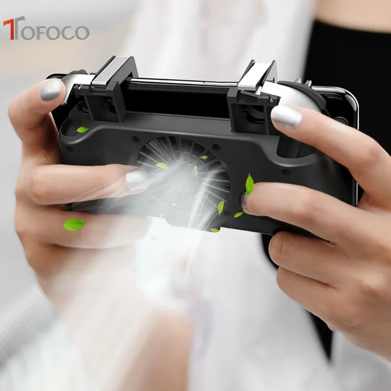 Mobile Game Controller Cooling Pubg Controller Gamepad Pubg Mobile Trigger L1R1 Shooter Joystick Holder with 2000MAH Power Bank