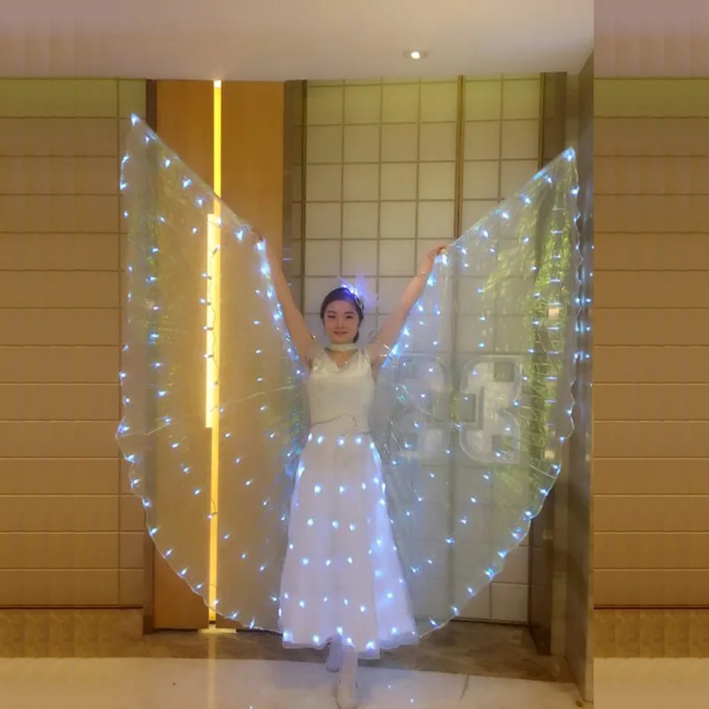 Женское балетное платье-бабочка с крыльями, детская балетная юбка, взрослый балетный танцевальный плащ, светящийся светодиодный светящийся реквизит для танцев